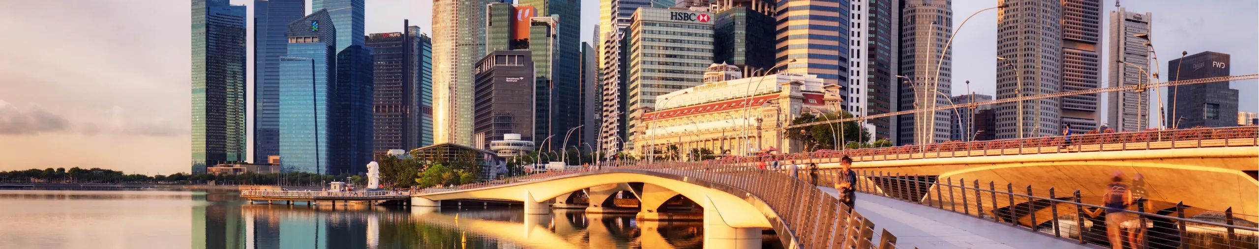singapore downtown at the sunrise